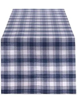 Blanc Mariclò Runner in misto cotone "Pesci tra le righe" 45x140 cm