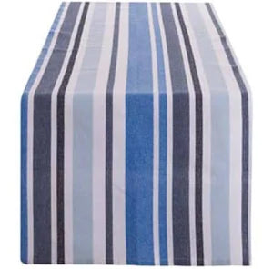 Blanc Mariclò Runner in misto cotone "Pesci tra le righe" 45x140 cm