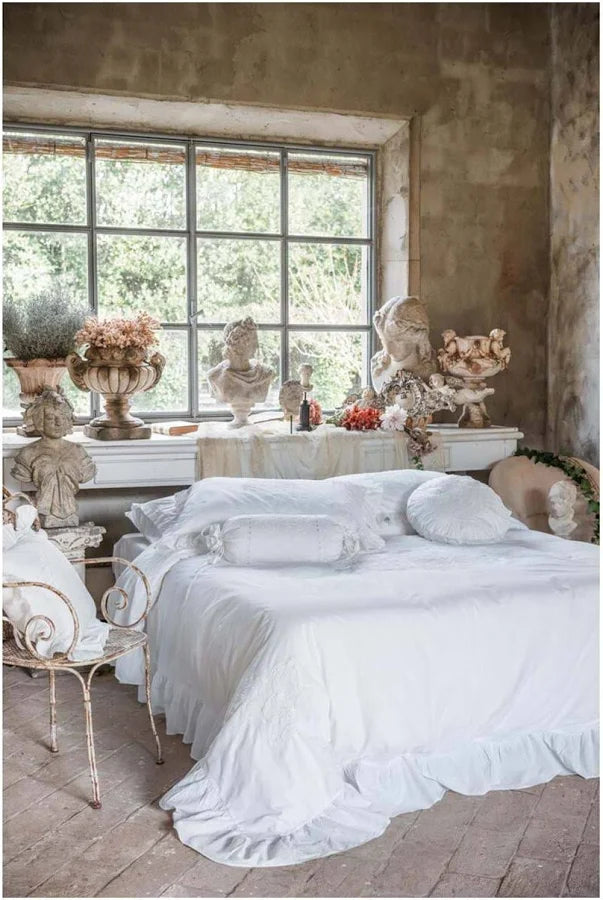 Blanc Mariclo Parure Copripiumino Bianco Ricamato 240×260cm.