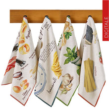 Carica l'immagine nel visualizzatore di Gallery, Strofinacci in cotone digitale 4 pezzi Ricette

