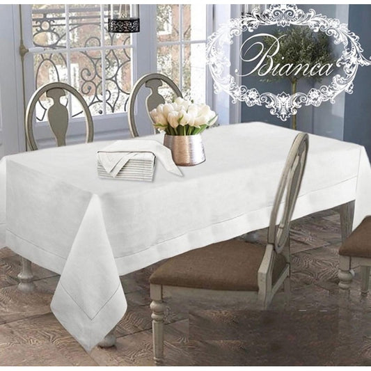 Tovaglia in cotone colore bianco orlo giorno