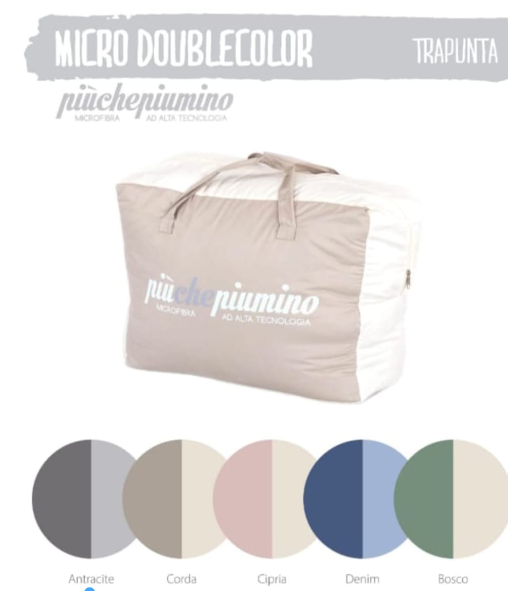 Trapunta 1 piazza  Double Color Piucchepiumino  5 colori misure 170x260