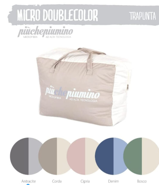 Trapunta 1 piazza  Double Color Piucchepiumino  5 colori misure 170x260