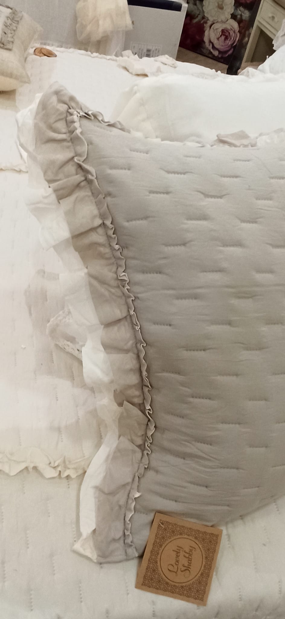 COPPIA COPRIGUANCIALE 50X80 SHABBY CHIC 4 varianti colore