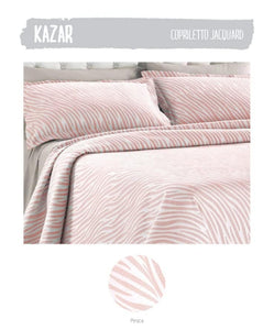 Copriletto matrimoniale in puro cotone 260x260 colore rosa/bianco