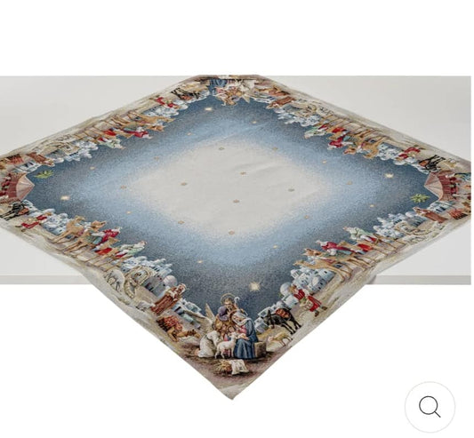 Tovaglia SACRA FAMIGLIA, tessuto Gobelin Jacquard, 100x100 cm
