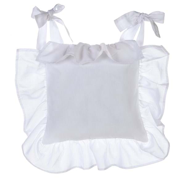 Copricuscino sedia con volant cotone bianco 40X40cm+10 BLANC MARICLO'