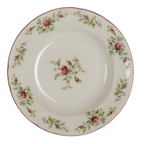 SERVIZIO PIATTI ROMANTICO CERAMICA BLANC MARICLO' MOSS ROSE 18 PEZZI BIANCO