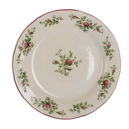 SERVIZIO PIATTI ROMANTICO CERAMICA BLANC MARICLO' MOSS ROSE 18 PEZZI BIANCO