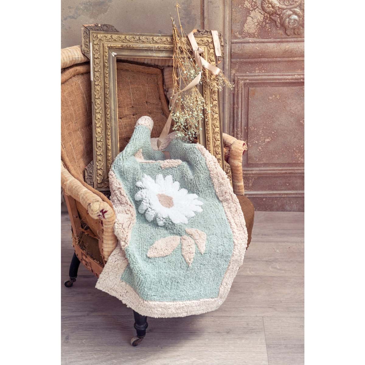 Tappeto bagno spugna cotone Blanc Mariclo' serie Margherita 1600gsm 50x80cm.