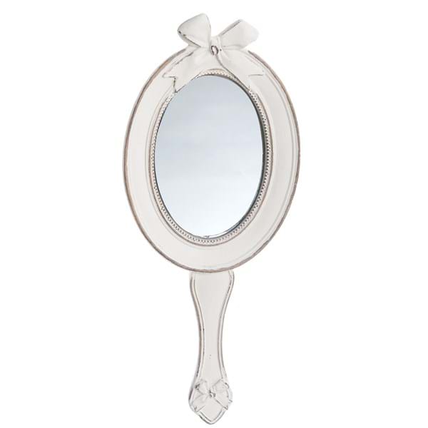 Specchio con manico da appoggio Blanc Mariclo' serie Sentimento