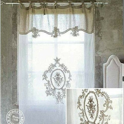 TENDA  BLANC MARICLO' BOUQUET PURO LINO 140X300h.